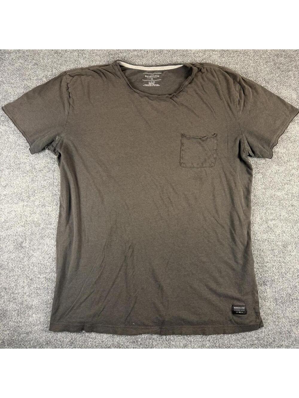 Quiksilver Men's Dark Gray Short Sleeve Pocket T-Shirt‎ Large - Casual, Y2K